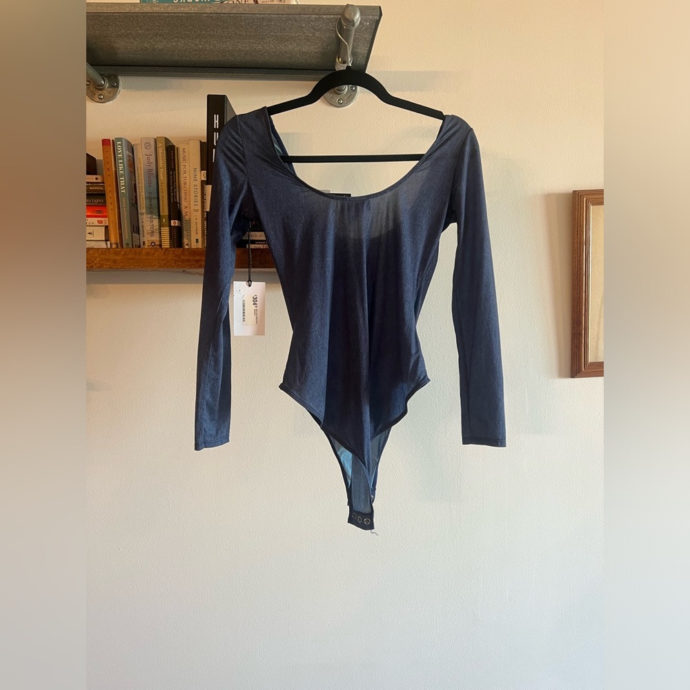 Maryam Nasir zadeh Mathilda Bodysuit Indigo